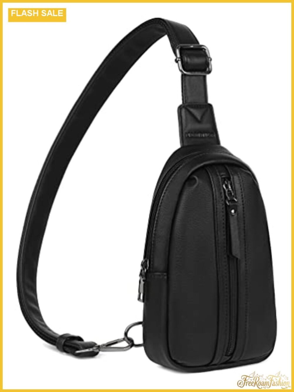 Faux Leather Sling Bag Crossbody Fanny Pack Adjustable RFID Hands-Free